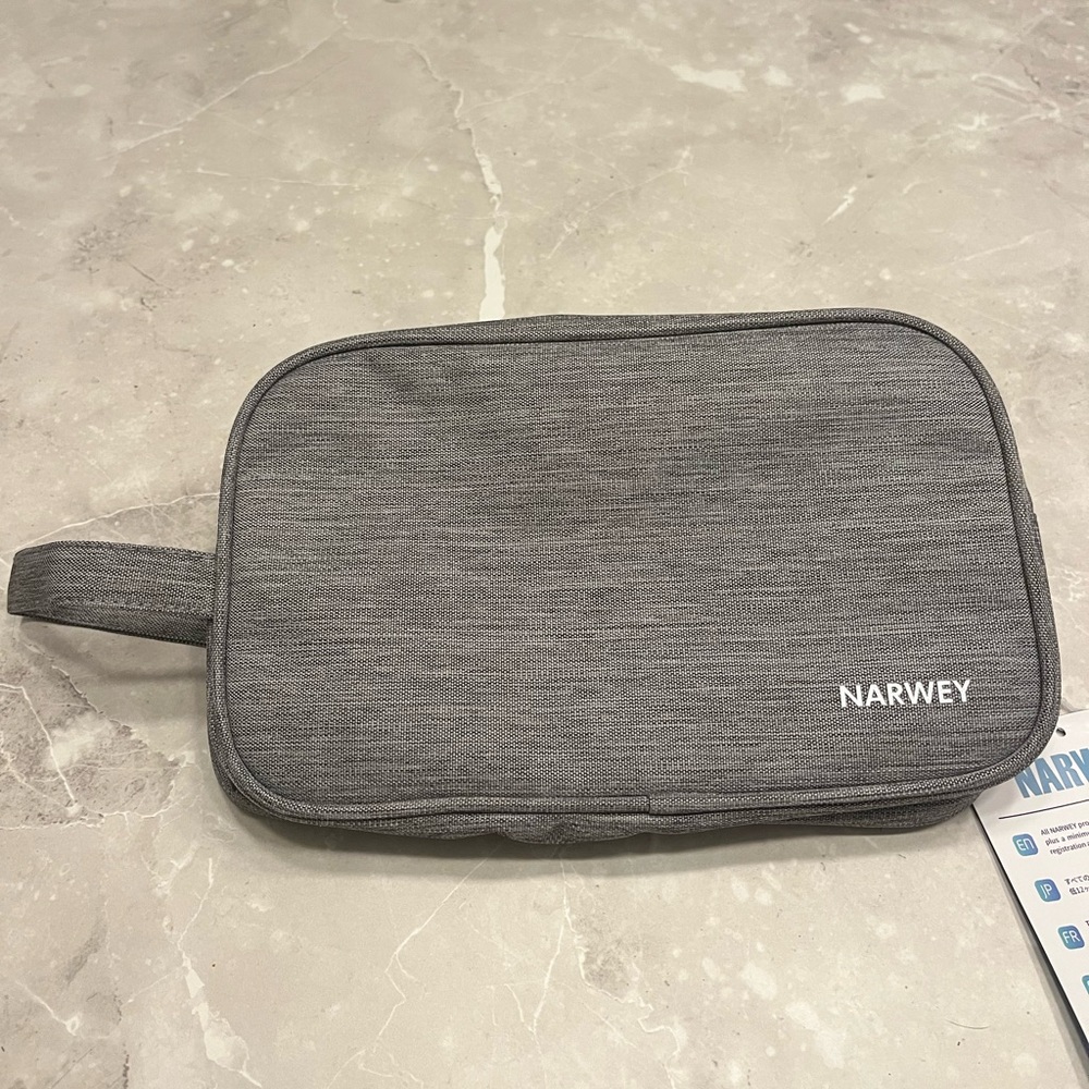 Narwey Gray Unisex Travel Toiletry Bag NWT